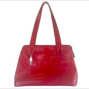 Fossil Vintage Red Leather Key Shoulder Bag